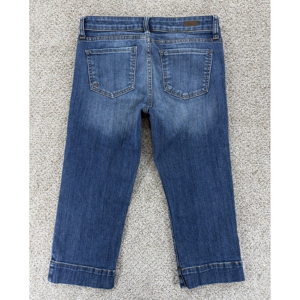 KUT From The Kloth Natalie Crop Capri Jeans Women's 2 Blue Medium Wash Stretch - Picture 2 of 9